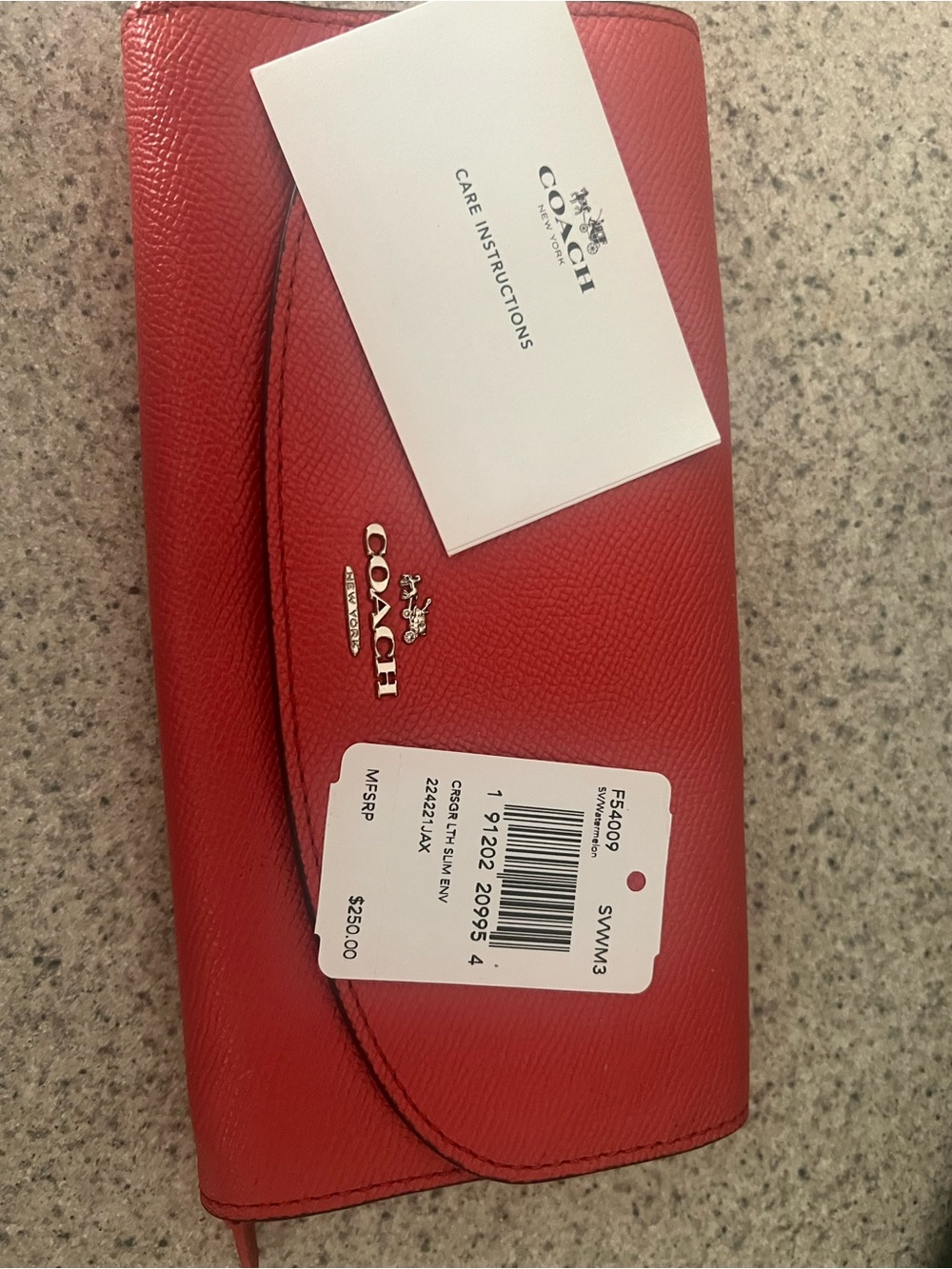 Coach Red/orange Leather Continental Wallet Clutch - Picture 4 of 4